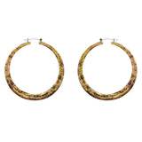 Fashion Hoop Earrings Painted Lucite Green