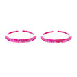 Fashion Stylish Chic Abstract Design Hoop Drop Earrings Silver Fuchsia Pink