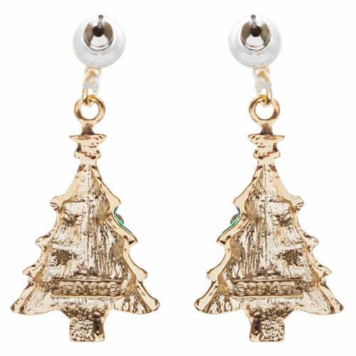 Christmas Jewelry Crystal Rhinestone Colorful Christmas Tree Earrings E889 Multi