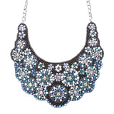 Meticulously Fascinating Crystal Rhinestone Beaded Bib Necklace N81 Black