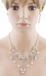 Bridal Jewelry Set Chunky Teardrop Crystal Rhinestone L