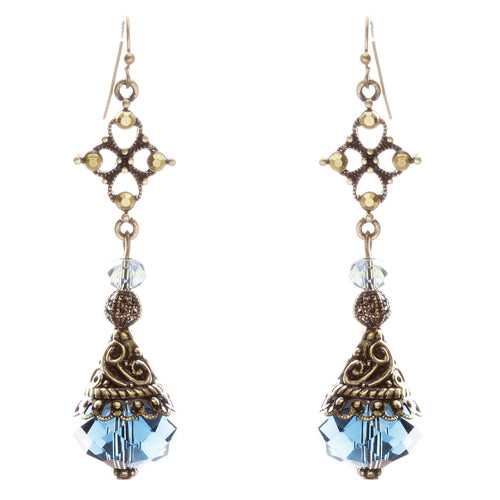 Fashion Chic Crystal Rhinestone Unique Tear Drop Dangle Earrings E830 Blue