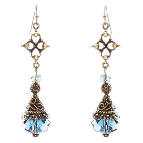 Fashion Chic Crystal Rhinestone Unique Tear Drop Dangle Earrings E830 Blue