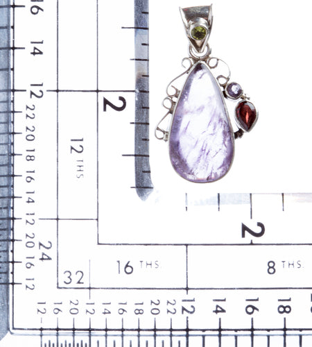 925 Sterling Silver Natural Gemstones Amethyst Pendant FJSVP2061 - Accessoriesforever