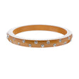 Fashion Crystal Rhinestone Wood Chic Stylish Bangle Bracelet Medium Brown