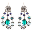 Bold Fashion Unique Beaded Charms In Tear Drop Statement Earrings E854 Blue