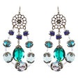 Bold Fashion Unique Beaded Charms In Tear Drop Statement Earrings E854 Blue