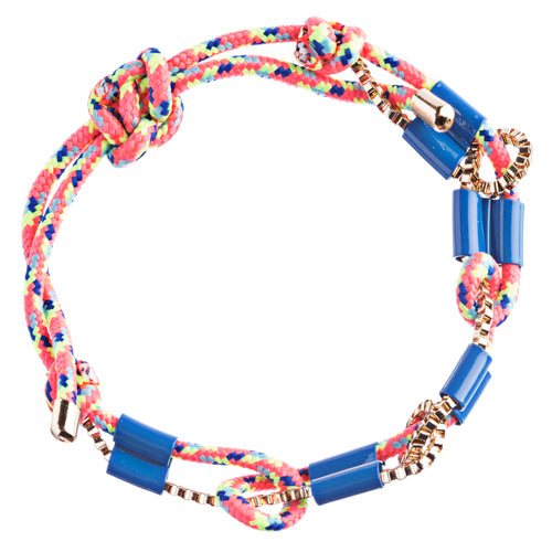 Trendy Stylish Woven Box Chain Beautiful Adjustable Fashion Bracelet B444 Blue