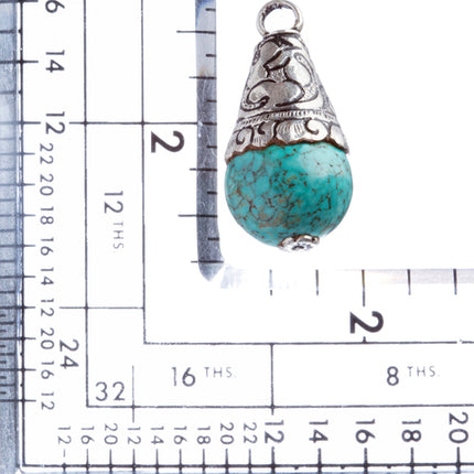 925 Sterling Silver Natural Gemstones Turquoise Pendant FJSVP2040 - Accessoriesforever