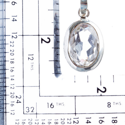925 Sterling Silver Natural Gemstones White Topaz Pendant FJSVP2095 - Accessoriesforever