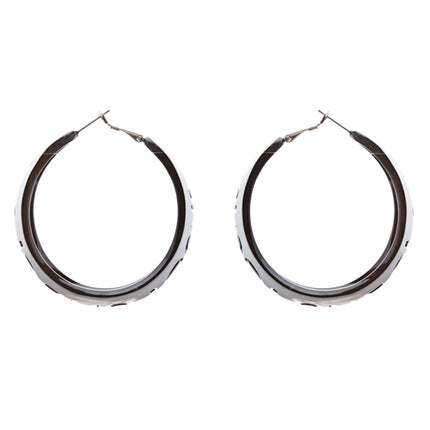 Woman Fashion Lucite Hoop Earrings Love Heart White - Accessoriesforever
