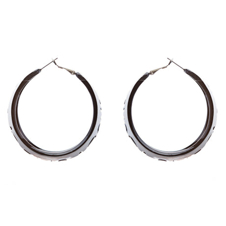 Woman Fashion Lucite Hoop Earrings Love Heart White