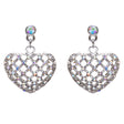 Valentine's Day Jewelry Crystal Rhinestone Charming Heart Dangle Earrings E933SV