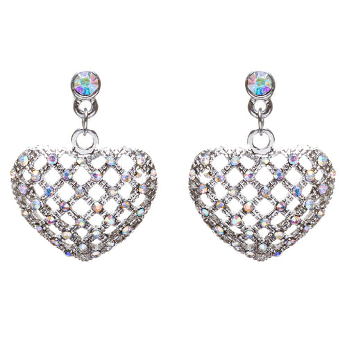 Valentine's Day Jewelry Crystal Rhinestone Charming Heart Dangle Earrings E933SV