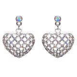 Valentine's Day Jewelry Crystal Rhinestone Charming Heart Dangle Earrings E933SV