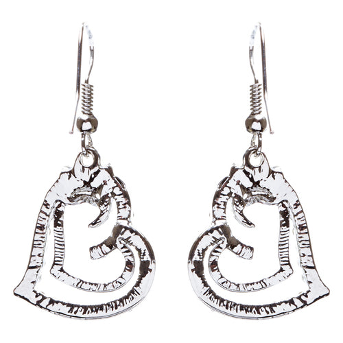 Charming Valentine Theme Fashion Crystal Rhinestone Heart Earrings E906 Silver