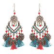 Beautiful Statement Fashion Style Tassel  Beads Dangle Earrings E952 Green Red