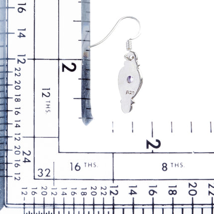 925 Sterling Silver Natural Gemstones Amethyst Dangle Earrings FJSVE2170 - Accessoriesforever