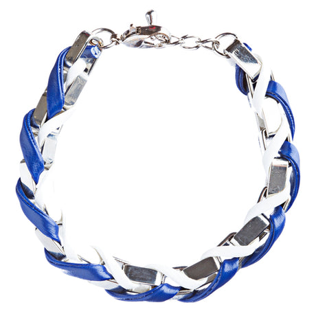 Casual Design Ordinary Yet Striking Wrap Around Braided Link Bracelet B487 Blue