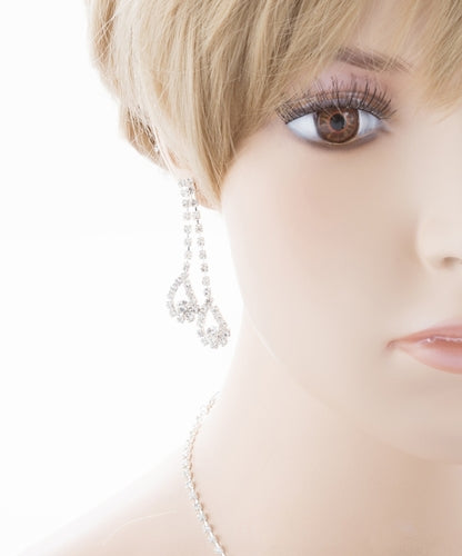 Bridal Wedding Jewelry Crystal Rhinestone Magnificent Design Necklace J571Silver