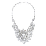 Bridal Wedding Jewelry Crystal Rhinestone Fantasic Stunning Necklace Silver