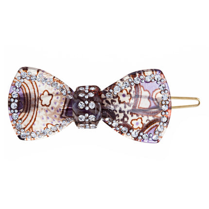 Woman Fashion Hair Clip Floral Ribbon Black NEW 2x1, lead compliant - Accessoriesforever