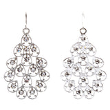 Multi Teardrop Dangle Fashion Earrings Clear Silver