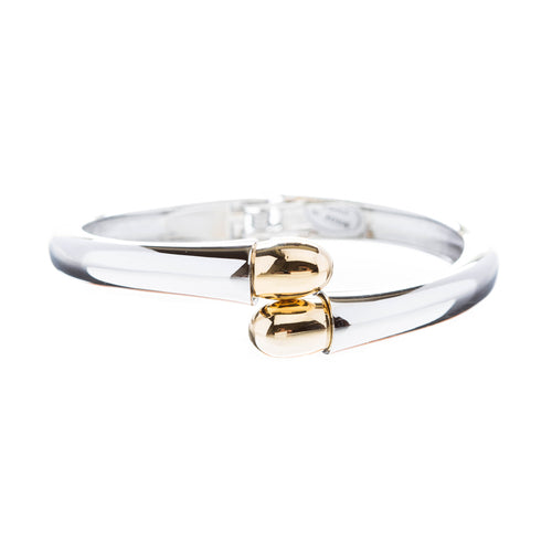 Fashion Simple Beautiful Two Tone Stylish Bangle Bracelet Gold Silver