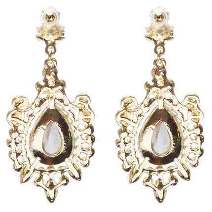 Beautiful Stunning Glamorous Crystal Rhinestone Teardrop Dangle Earrings Red - Accessoriesforever