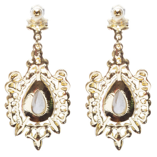 Beautiful Stunning Glamorous Crystal Rhinestone Teardrop Dangle Earrings Red - Accessoriesforever