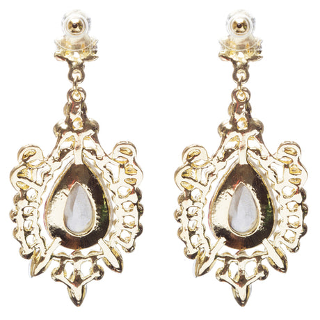 Beautiful Stunning Glamorous Crystal Rhinestone Teardrop Dangle Earrings Red