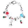 Christmas Jewelry Beautiful Glass Beads Colorful Charm Link Bracelet B489 Multi