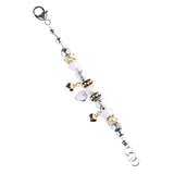 Contemporary Fashion Lovely Glass Bead Heart Charms Link Bracelet B490 Pink