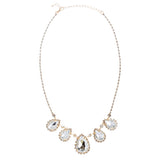 Dazzling Jewelry Set Crystal Rhinestone Elegant Tear Drop Necklace J525 Gold