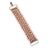 Gorgeous Crystal Rhinestone Fabric Braided Latch Fashion Bracelet B455 Brown