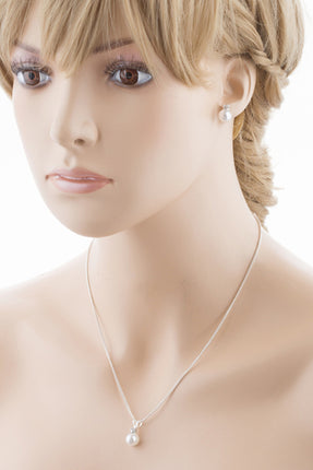 Bridal Wedding Jewelry Set Crystal Rhinestone Pearl Elegant Simple Necklace - Accessoriesforever