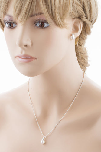 Bridal Wedding Jewelry Set Crystal Rhinestone Pearl Elegant Simple Necklace - Accessoriesforever