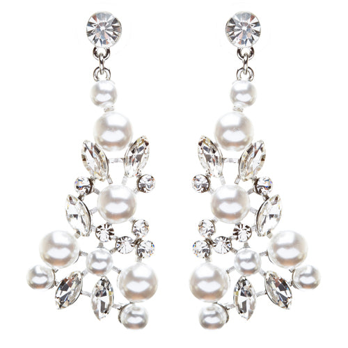Bridal Wedding Jewelry Crystal Rhinestone Captivating Bib Necklace Set J519 WT