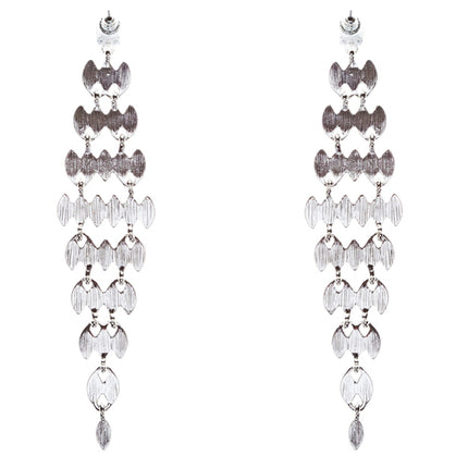 Bridal Wedding Jewelry Crystal Rhinestone Stylish Dangle Earrings E806 Silver - Accessoriesforever