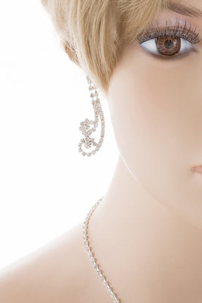 Bridal Wedding Jewelry Set Crystal Rhinestones Gorgeous Dazzle Design Necklace