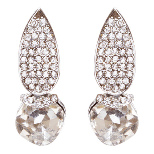 Bridal Wedding Jewelry Crystal Rhinestone Dazzling Chic Dangle Earrings E950 SV - Accessoriesforever
