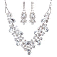 Bridal Wedding Jewelry Crystal Rhinestone Glamorous Sparkle Necklace Set J692 SV