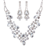 Bridal Wedding Jewelry Crystal Rhinestone Glamorous Sparkle Necklace Set J692 SV