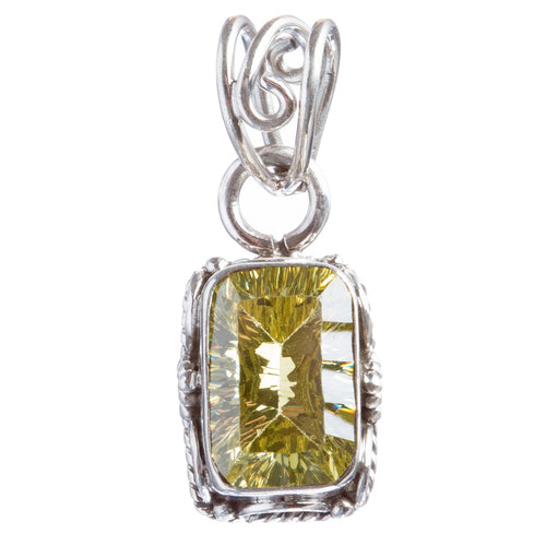 925 Sterling Silver Natural Gemstones Citrine Quartz Pendant FJSVP2085