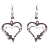 Valentines Jewelry Beautiful Crystal Rhinestone Hearts Earrings E907 Silver
