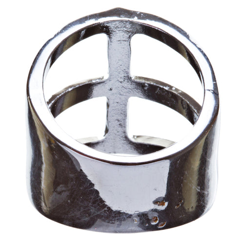 Trendy Square Shaped Hollow Design Statement Fashion Size 8 Ring R215 Black - Accessoriesforever