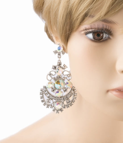 Bridal Wedding Jewelry Crystal Rhinestone Glimmer Dangle Earrings ER658 AB - Accessoriesforever