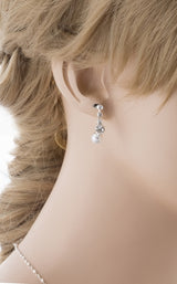 Bridal Wedding Jewelry Set Dainty Pearl Rhinestone