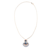 Unique Fashion Crystal Rhinestone Fan Charm Necklace And Earrings JN222 Gray