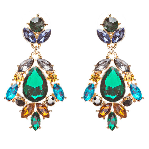 Modern Fashion Crystal Rhinestone Stylish Dangle Earrings E707 Green